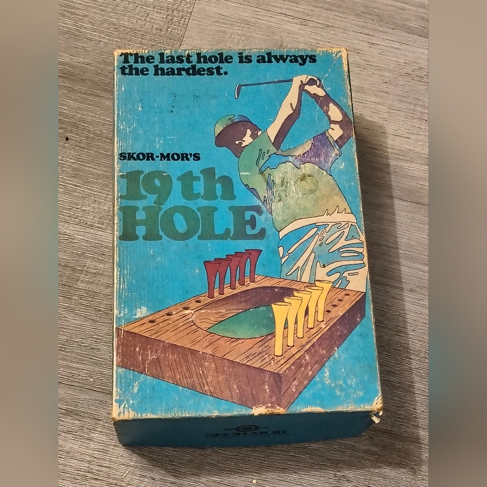 Vintage Skor- Mor's 19th Hole Golf Game 1970's Skor-Mor Corp #115 Wooden Board